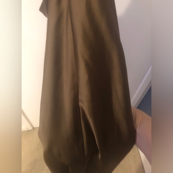 Zara Satin Effect Backless Brown Maxi Dress size XS - Picture 8 of 10